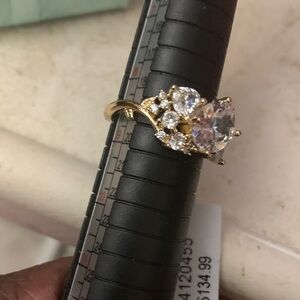 Elegant Gold and Silver Women's Ring size 8-1/2  inside band designer (CM)